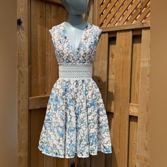 🆕 BRONX & BANCO 🧿 NWOT Amsonia Blue White Floral Embroidered Dress Sz AU8 US4 - Picture 11 of 15